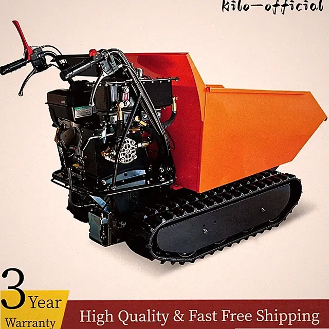 1100lbs 10HP All-Terrain Track Barrow with Hydraulic Assist 306cc 3F+1R Gearbox