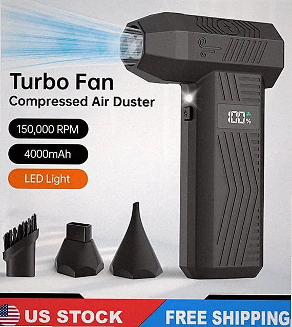 150000RPM Electric Air Duster Cordless Mini Jet Dry Blower Portable Turbo Fan