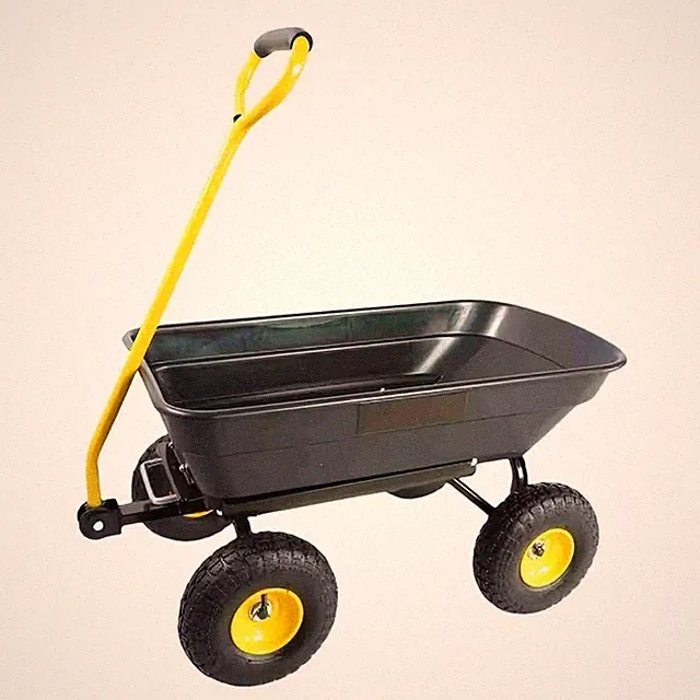 2 Cu. Ft. Steel Folding Poly Garden Dump Truck Powered Wheelbarrow 300 Lb Capaci