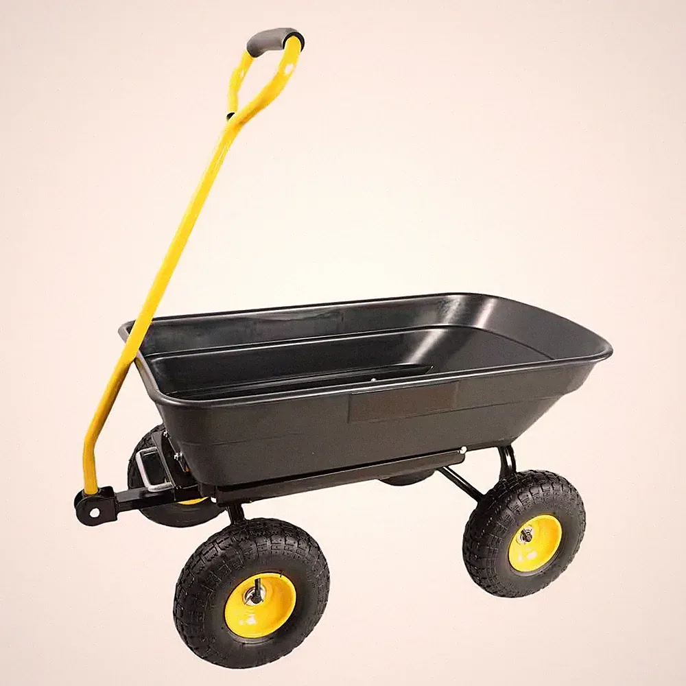 2 Cu. Ft. Steel Folding Poly Garden Dump Truck Powered Wheelbarrow 300 Lbs. Capa