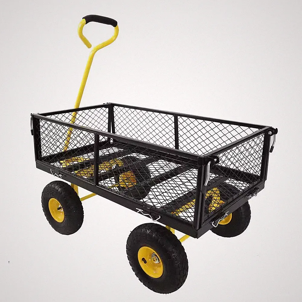 3.5 Cu. Ft. Steel Powered Wheelbarrow Wagon Cart Garden Cart Trucks Make It Easi