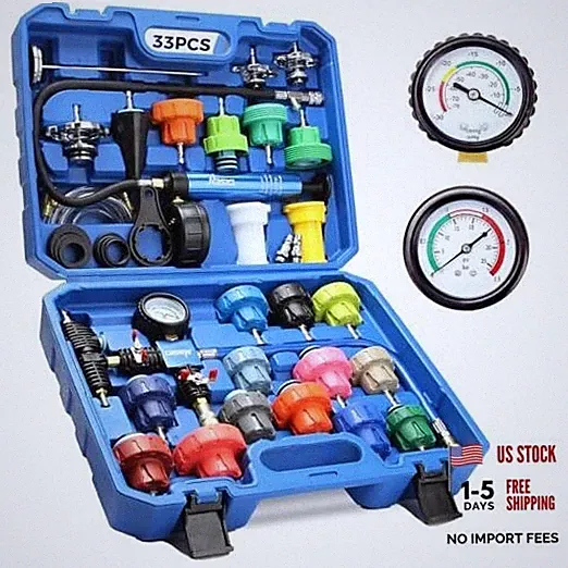 33Pcs Coolant Pressure Tester Kit, Master Coolant Vacuum Refill Kit with 23