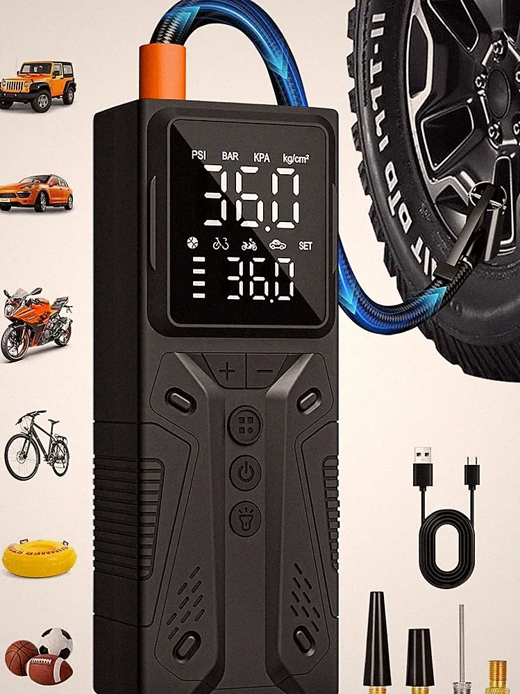 AIRSURE Tire Inflator Portable Air Compressor, High-Speed 150PSI Cordless