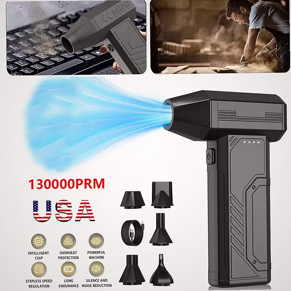 Electric Air Duster Cordless Mini Jet snow Blower Portable Turbo Fan