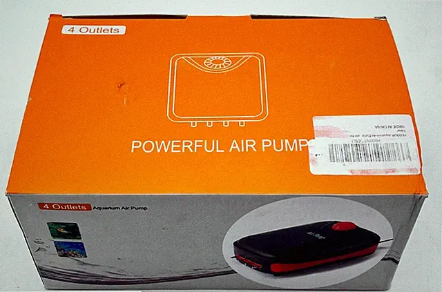 Fedour Adjustable Four Outlets Ultra Quiet Powerful Air Pump - Black