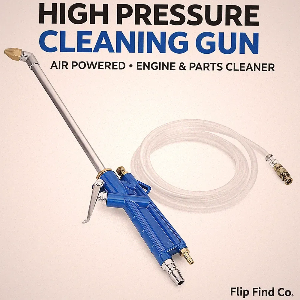 High Pressure Car Cleaning Gun Air Powered Engine Oil Washer Spray Wand w/ Hose