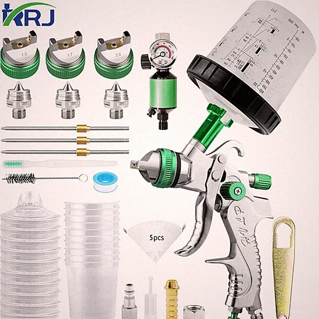 HVLP Air Paint Spray Gun Kit Gravity Feed Car Auto Primer 1.3/1.7/2.0MM Nozzles
