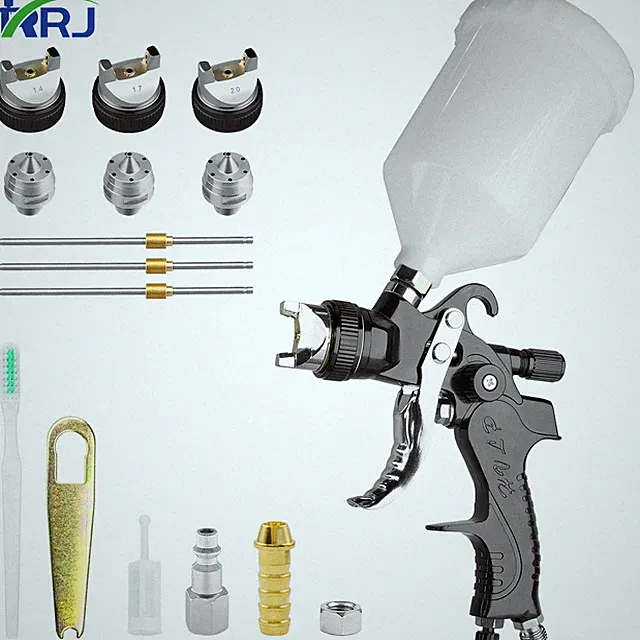 HVLP Air Paint Spray Gun Kit Gravity Feed Car Primer 1.4/1.7/2.0MM Nozzle Repair