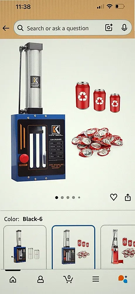 KANBOL Heavy Duty Wall Mounted Pneumatic Air Powered Can Crusher