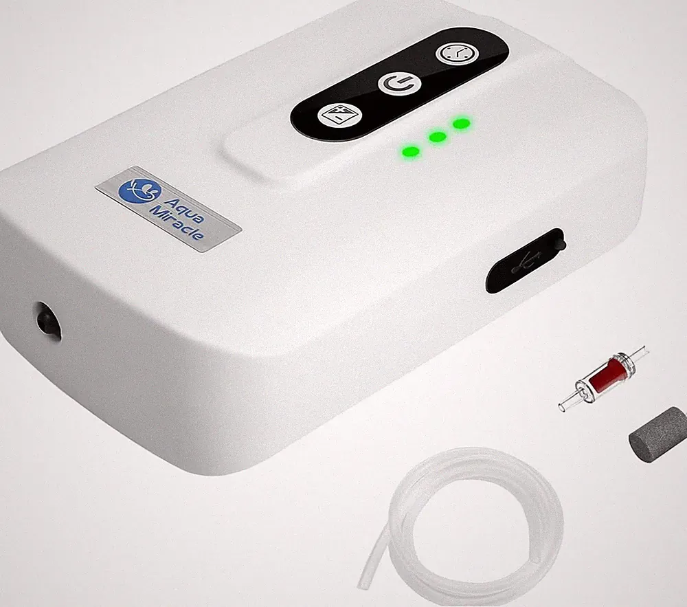 Lithium Battery Powered Portable Aquarium Air Pump for Fish Tank, USB Rechargeab
