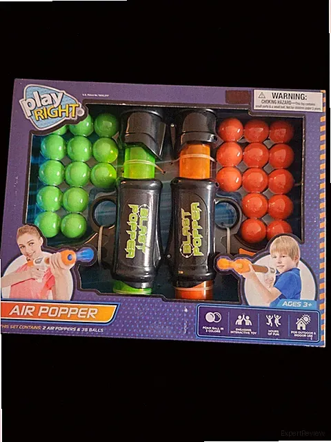 Play Right Air Popper Toy 2 Poppers & 36 Foam Rubber Balls New In Box See Photos
