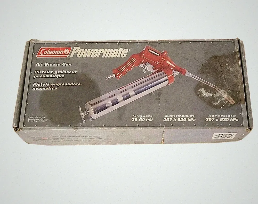 Pneumatic Air Powered Grease Gun 30 - 90 PSI Pistol Grip Coleman Powermate