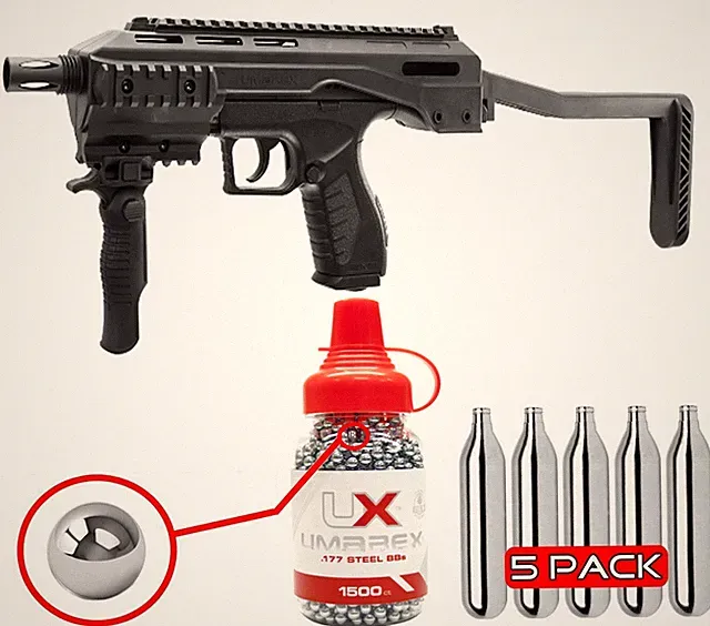 Umarex TAC .177 Cal Air Pistol Carbine w/ BB Jug & CO2 Bundle (2244824)