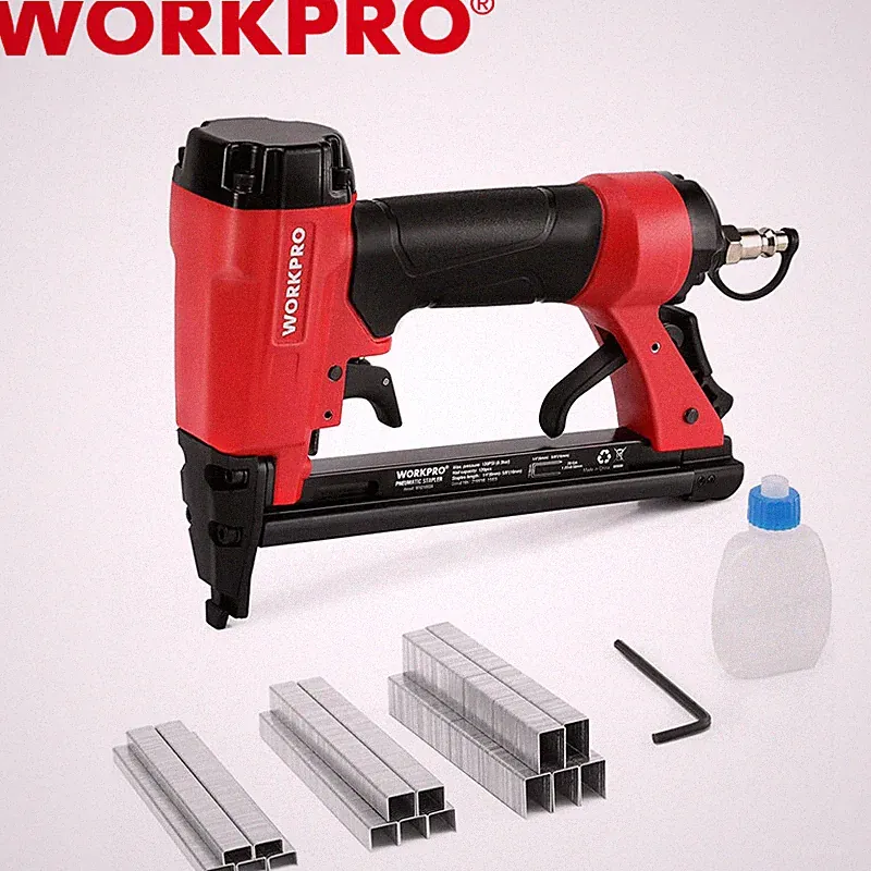 WORKPRO Pneumatic 20 Gauge Staple Gun With 1260 PIECES Staples Air-Powered